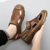 Summer new men's large size leather mesh shoes comfortable breathable sandals Fashion men sandals beach shoes 38-47