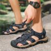 Summer new men's first layer cowhide overhead sandals comfortable outdoor casual men's sandals