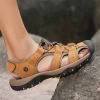 Summer new men's first layer cowhide overhead sandals comfortable outdoor casual men's sandals
