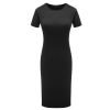 Summer Dresses Women Knee-Length Skinny Office Dress Short Sleeve Bandage Bodycon Beach Dress Vestidos Robes