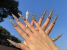 2026 Gothic Charm Press-on Nails, Valentine's Day Long Almond-shaped Press-on False Nails Set, Handmade False Nail Tips