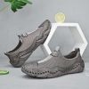 Men's summer new mesh breathable comfortable large size handmade bean shoes slip-on loafers loafers