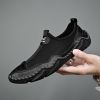 Men's summer new mesh breathable comfortable large size handmade bean shoes slip-on loafers loafers
