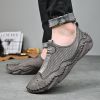 Men's summer new mesh breathable comfortable large size handmade bean shoes slip-on loafers loafers