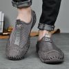 Men's summer new mesh breathable comfortable large size handmade bean shoes slip-on loafers loafers