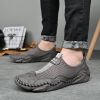 Men's summer new mesh breathable comfortable large size handmade bean shoes slip-on loafers loafers