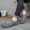 Men's summer new mesh breathable comfortable large size handmade bean shoes slip-on loafers loafers