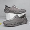 Men's summer new mesh breathable comfortable large size handmade bean shoes slip-on loafers loafers