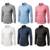 Men's Casual Shirt Long Sleeve Button Down Oxford Textured Dress Shirts