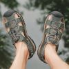 Summer new men's first layer cowhide overhead sandals comfortable outdoor casual men's sandals