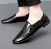 Bright men's beanie shoes Soft leather loafers slip-on casual shoes Fashion comfortable men's shoes