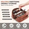BAGMIND 2pcs Makeup Bag, Large Capacity Travel Cosmetic Bag, Portable Leather Peach Loft's Large Capacity Cosmetic Bag for a Girlfriend