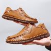New men's large casual loafers Breathable casual leather non-slip soft sole Dad leather fashion trend men's shoes