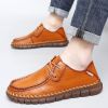 New men's large casual loafers Breathable casual leather non-slip soft sole Dad leather fashion trend men's shoes