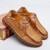 New men's large casual loafers Breathable casual leather non-slip soft sole Dad leather fashion trend men's shoes