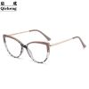 HD anti-blue light glasses frame trendy cat eye metal glasses frame flat mirror