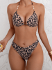 New women's leopard print three-point fashion bikini swimsuit