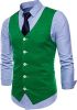 Men's V-neck Solid Color Single-breasted Suit Vests Candy Color Casual Slim Fit Vests