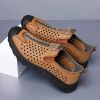 Men's leather hole-out shoes leather sandals comfortable breathable loafers a slip-on loafers