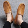 Spring and summer large-size hollowed-out bean shoes men's casual shoes a slip-on loafers fashion loafers