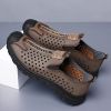 Men's leather hole-out shoes leather sandals comfortable breathable loafers a slip-on loafers