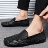 Spring and summer large-size hollowed-out bean shoes men's casual shoes a slip-on loafers fashion loafers