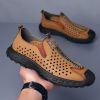 Men's leather hole-out shoes leather sandals comfortable breathable loafers a slip-on loafers
