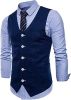 Men's V-neck Solid Color Single-breasted Suit Vests Candy Color Casual Slim Fit Vests