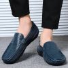 Spring and summer large-size hollowed-out bean shoes men's casual shoes a slip-on loafers fashion loafers
