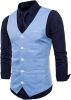 Men's V-neck Solid Color Single-breasted Suit Vests Candy Color Casual Slim Fit Vests