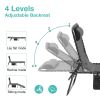 Folding Chaise Lounge Pool Chair Set of 1, Patio Sun Tanning Chair,Outdoor Lounge Chair with 4-Position Reclining Back,Breathable Mesh Seat for Beach