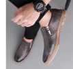 New men's fashion trend with four seasons casual leather shoes lazy shoes driving shoes casual loafers 38-44