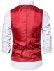 Men's Casual Printed Vests Fashion Solid Color Slim Fit V-Neck Vests Groomsmen Suits Host Clothings