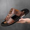 New men's flip-flops crocodile print casual sandals non-slip fashion comfortable slippers