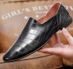 Bright men's beanie shoes Soft leather loafers slip-on casual shoes Fashion comfortable men's shoes
