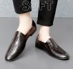 Bright men's beanie shoes Soft leather loafers slip-on casual shoes Fashion comfortable men's shoes