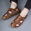 Men's new comfortable trend 100 bypass layer cowhide casual beach shoes trend men's sandals