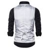 Men's Stage Costumes Silver Small Sequin Suit Vests Waistcoat for Party Disco Wedding Club