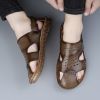 Men's new comfortable trend 100 bypass layer cowhide casual beach shoes trend men's sandals