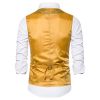 Men's Small Sequin Suit Vests Stage Costumes Gold Waistcoat for Party Club Disco Wedding