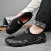 Men's summer new mesh breathable comfortable large size handmade bean shoes slip-on loafers loafers
