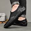 Men's summer new mesh breathable comfortable large size handmade bean shoes slip-on loafers loafers