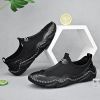 Men's summer new mesh breathable comfortable large size handmade bean shoes slip-on loafers loafers