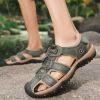 Summer new men's first layer cowhide overhead sandals comfortable outdoor casual men's sandals
