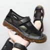 Summer new men's large size leather mesh shoes comfortable breathable sandals Fashion men sandals beach shoes 38-47