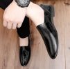 Bright men's beanie shoes Soft leather loafers slip-on casual shoes Fashion comfortable men's shoes
