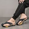 Summer men's new first layer cowhide flip-flops fashion all comfortable men's slippers beach shoes