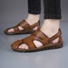 Men's new comfortable trend 100 bypass layer cowhide casual beach shoes trend men's sandals
