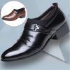 New men's formal single shoes pointed toe set formal leather shoes Korean version comfortable low-help men's casual shoes loafers