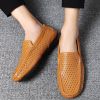 Spring and summer large-size hollowed-out bean shoes men's casual shoes a slip-on loafers fashion loafers